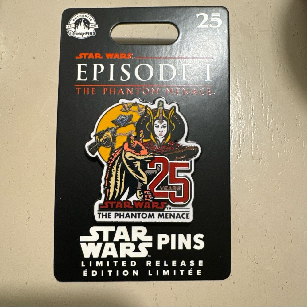 Disney Pin Star Wars Episode 1 The Phantom Menace 25 Years Limited Edition